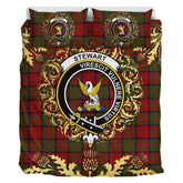 Stewart of Ardshiel Tartan Crest Bedding Set - Golden Thistle Style